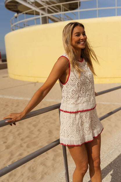 Ecru Louane Crochet Top