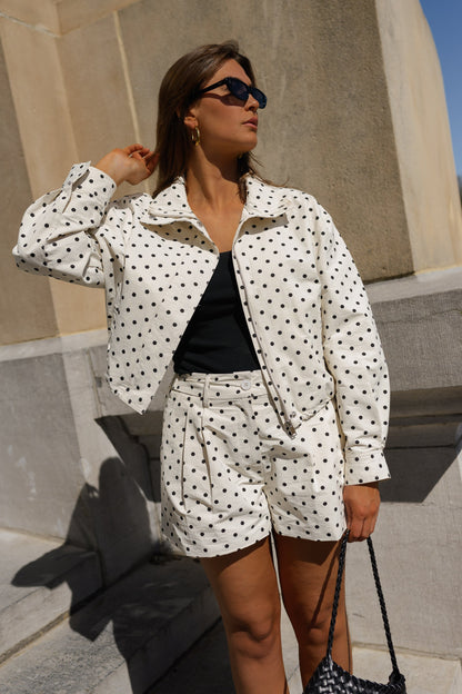 Ecru Polka Dot Bastia Shorts