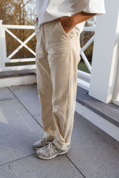 Ecru Corduroy Basile Pants