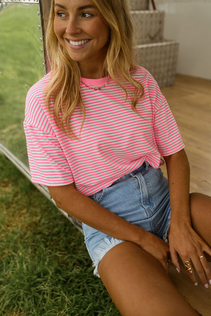 Fuchsia Striped Piper T-Shirt