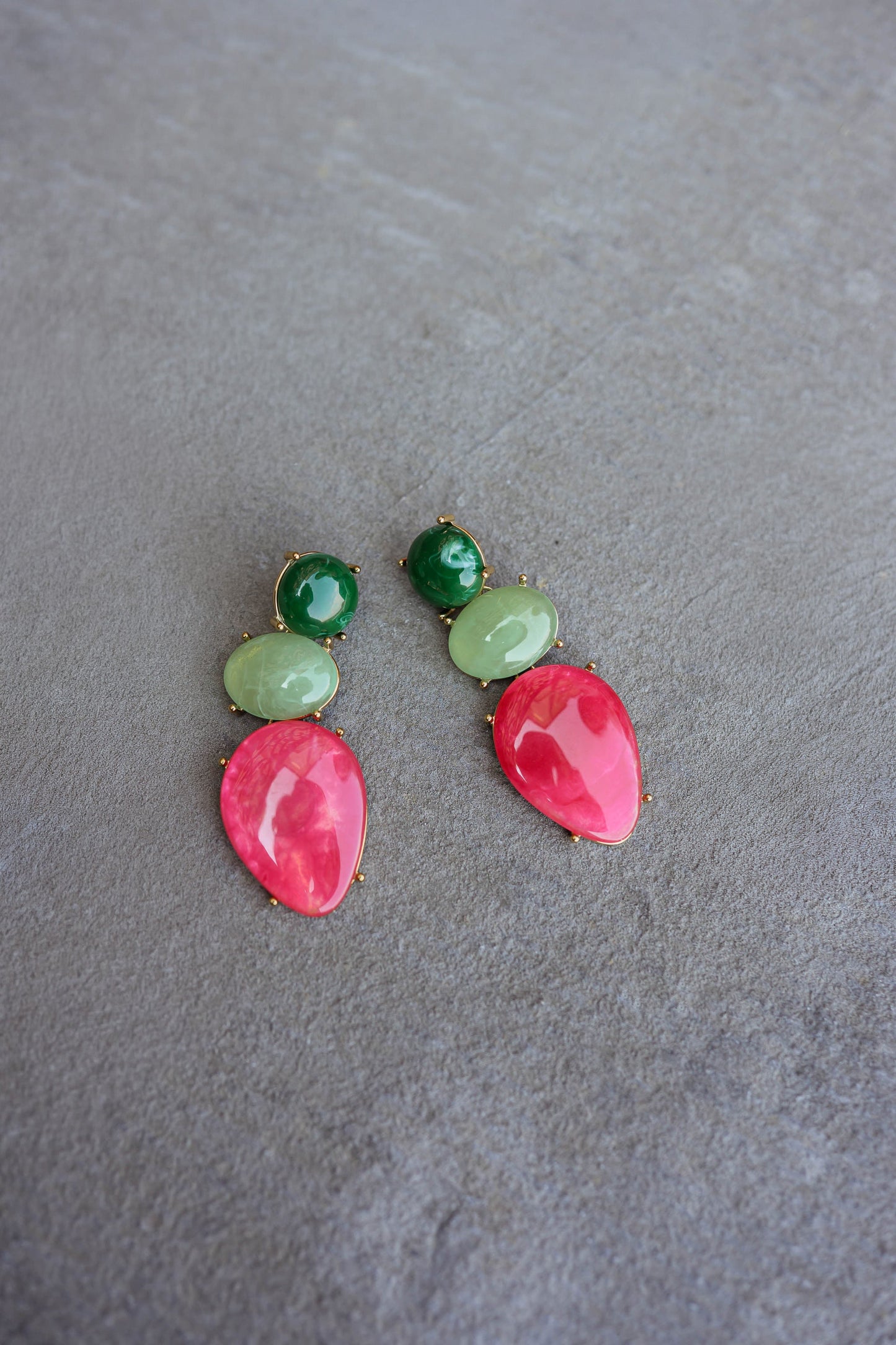 Green And Pink Colleen Earrings