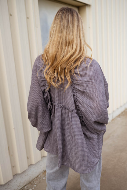 Grey Checkered Sofia Shirt