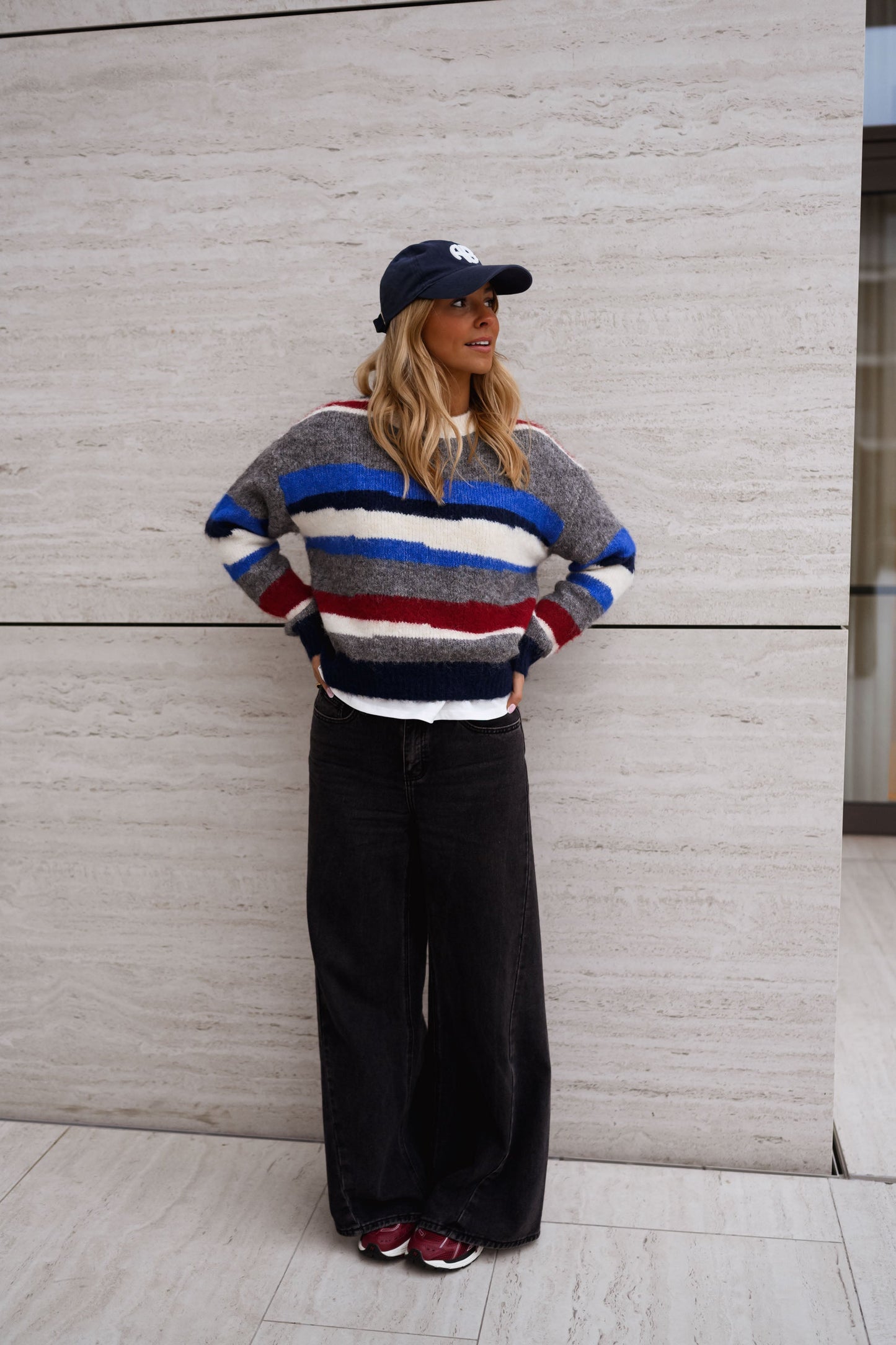 Grey Striped Eilis Sweater