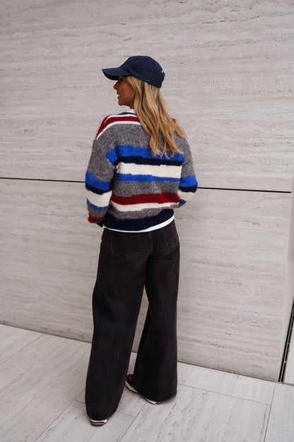 Grey Striped Eilis Sweater