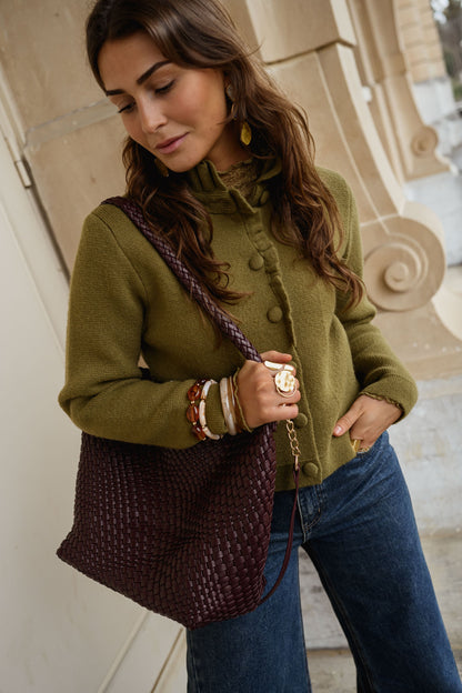 Khaki Jeanine Cardigan