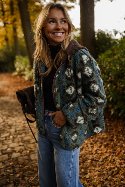 Khaki Patterned Malory Coat