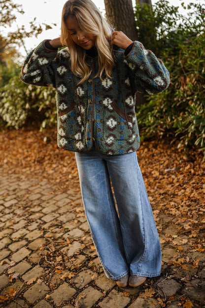 Khaki Patterned Malory Coat