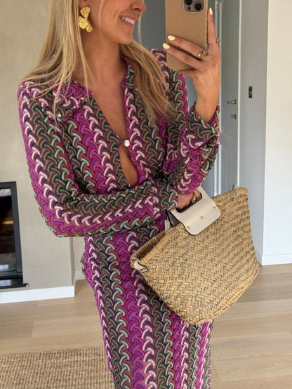 Mauve Patterned Audrey Dress