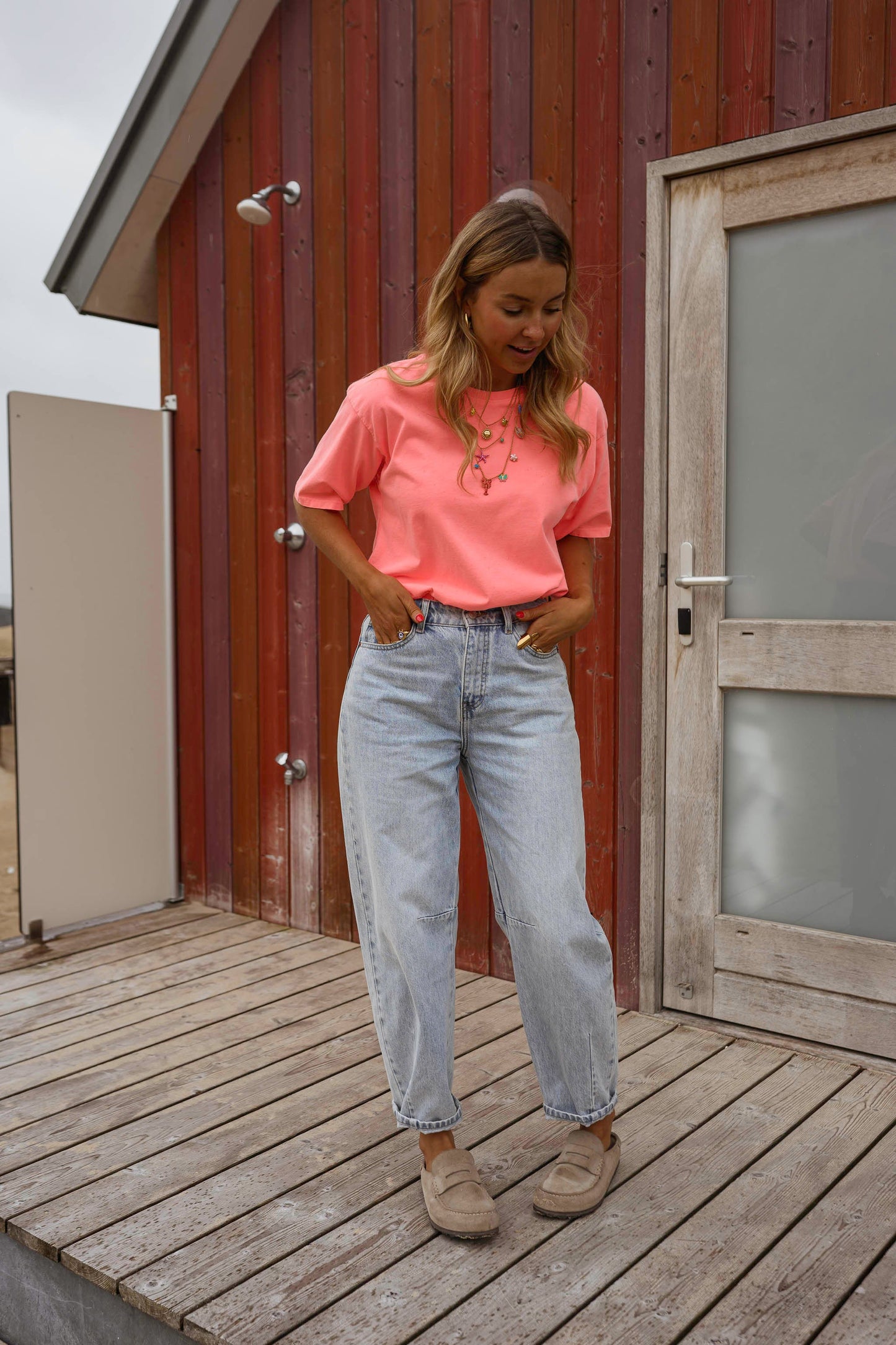 Neon Peach Lyne T-Shirt
