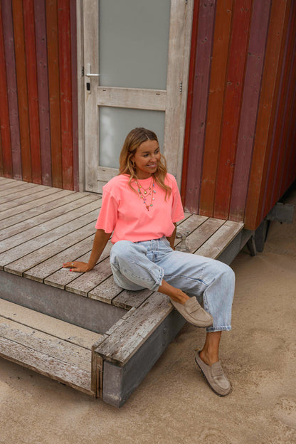 Neon Peach Lyne T-Shirt