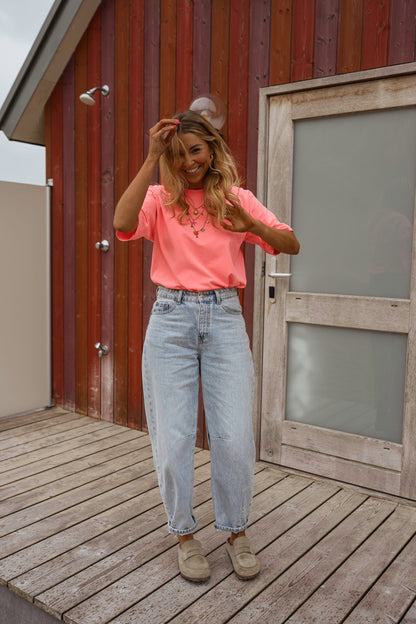 Neon Peach Lyne T-Shirt