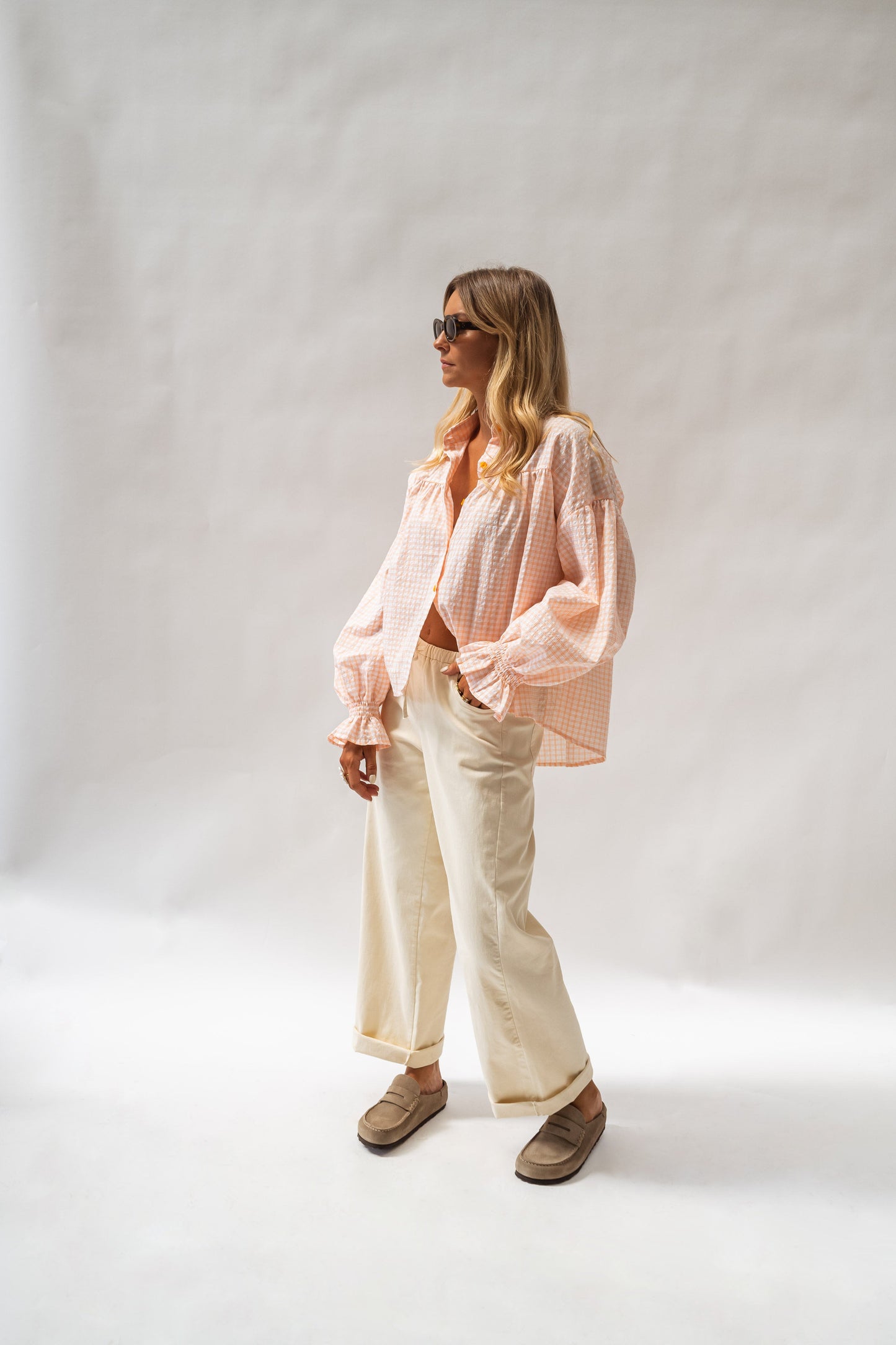 Orange and Ecru Siana Shirt