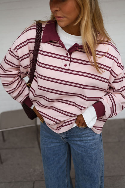 Pink and Burgundy Amilia Polo Shirt