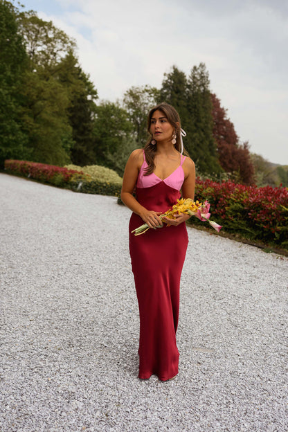 Pink And Burgundy Farah Dress