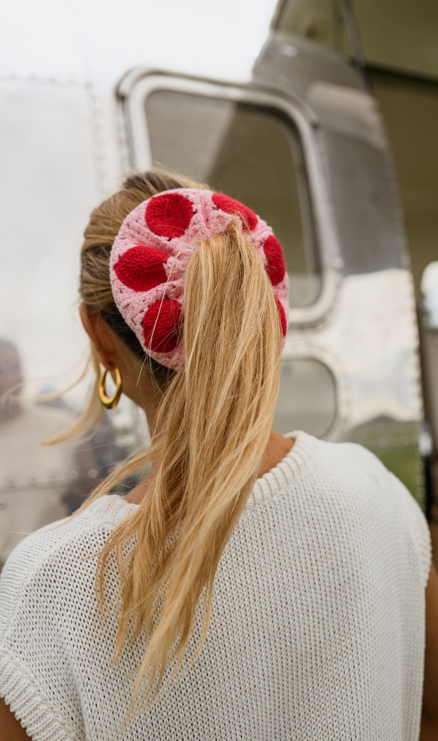 Pink Crochet Davy Scrunchie