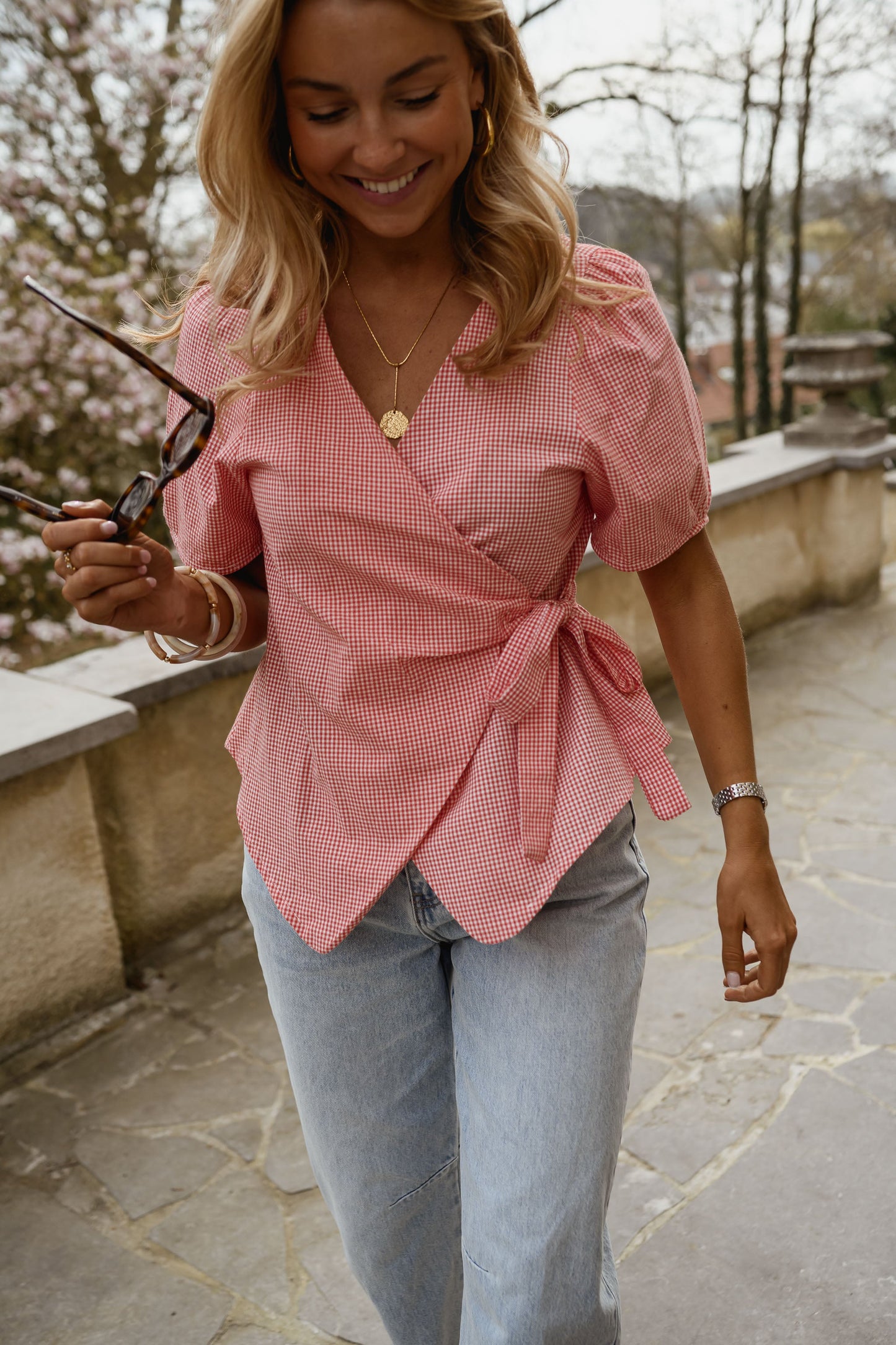 Red Camille Blouse