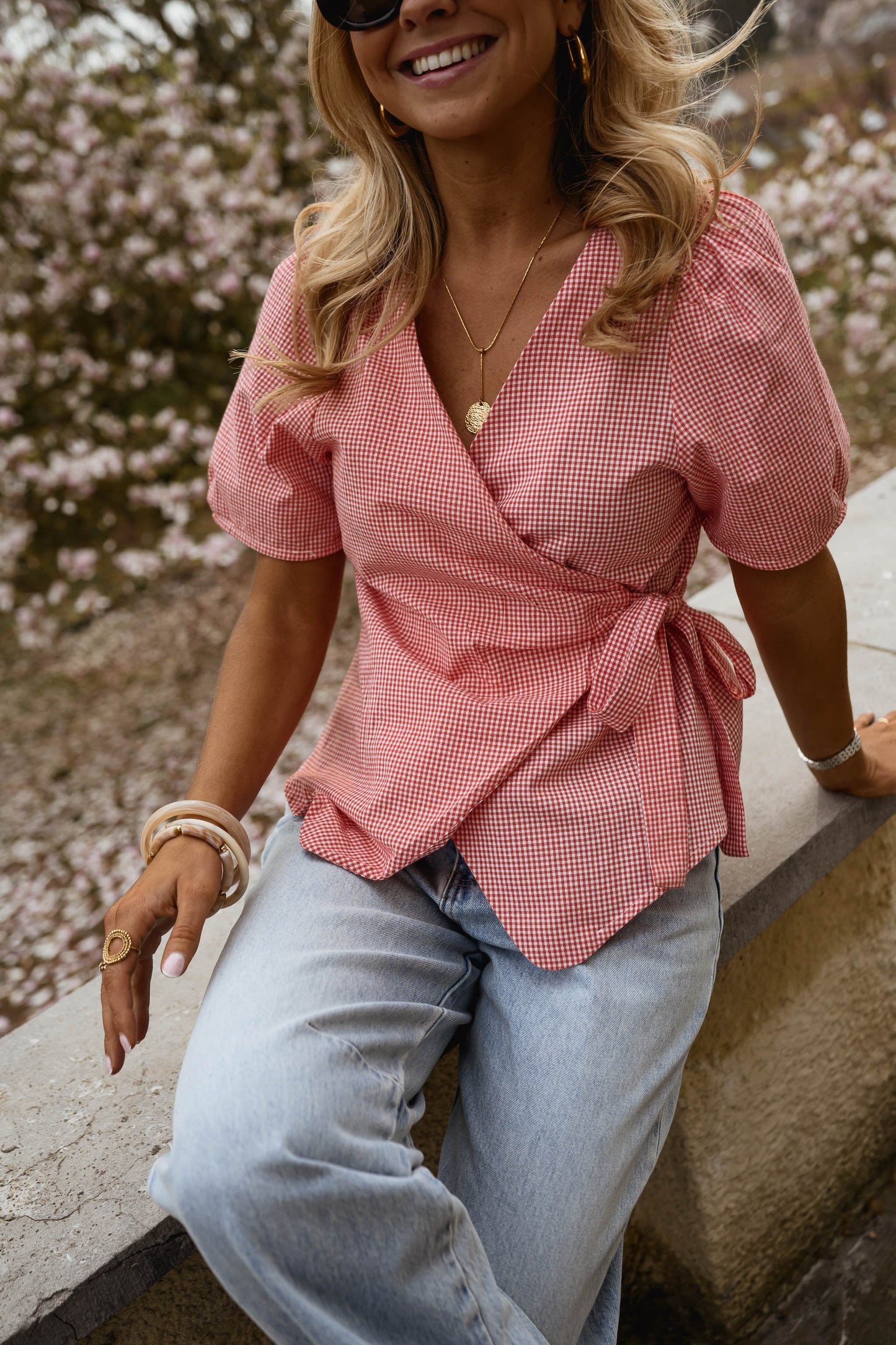 Red Camille Blouse