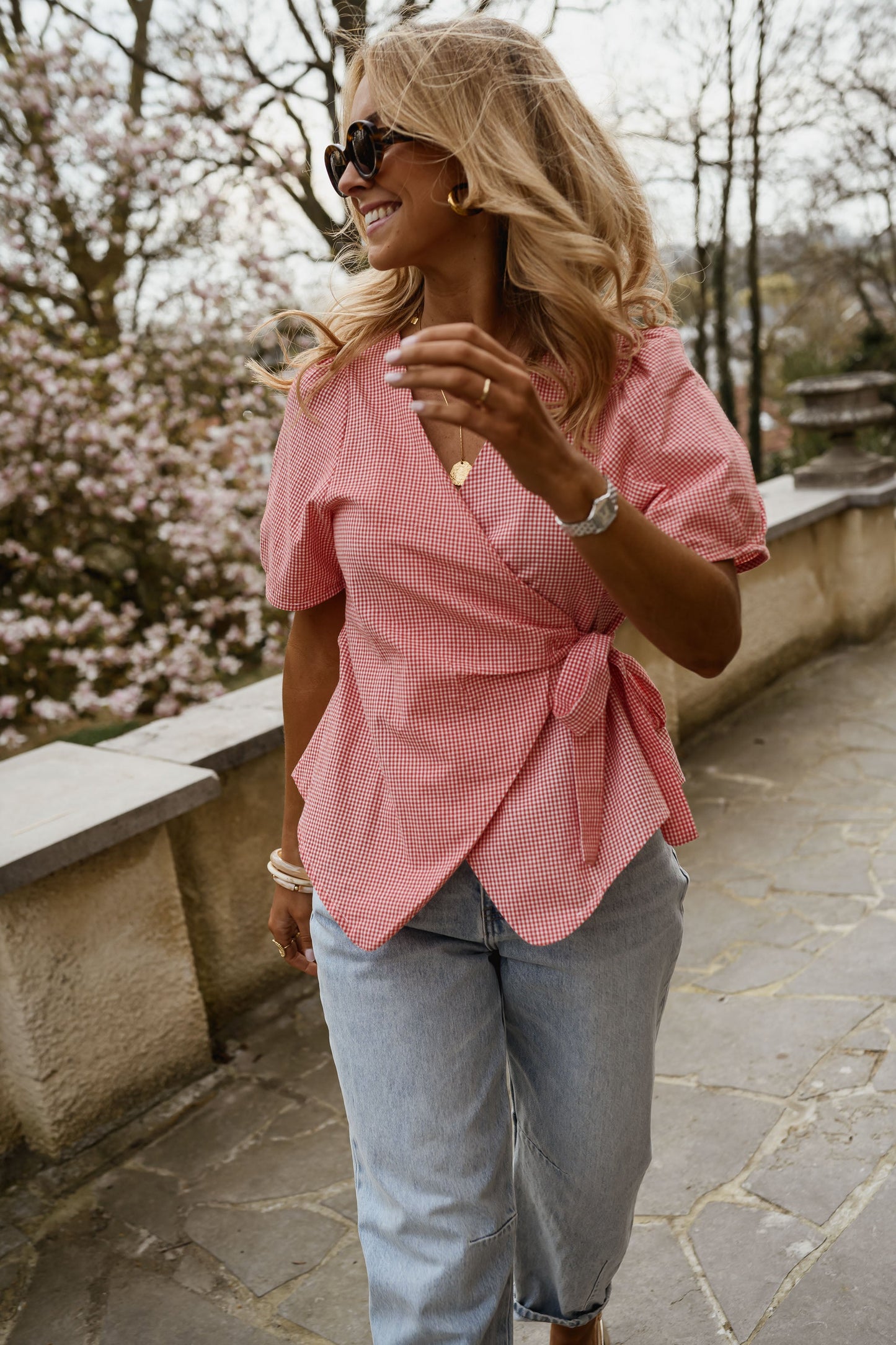 Red Camille Blouse