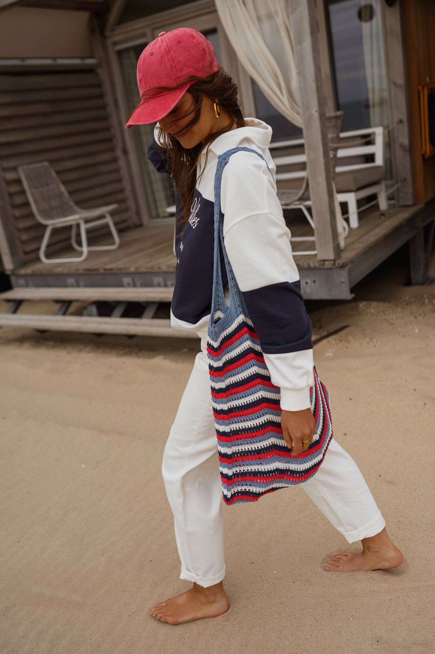 Striped Mesh Summer Bag