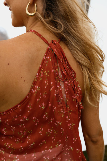 Terracotta Floral Ariane Top