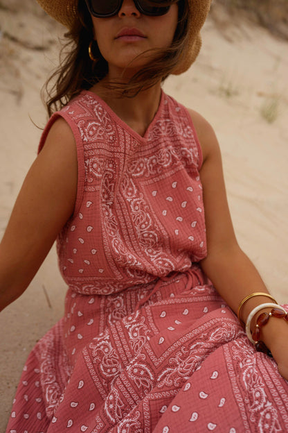 Terracotta Patterned Amira Top
