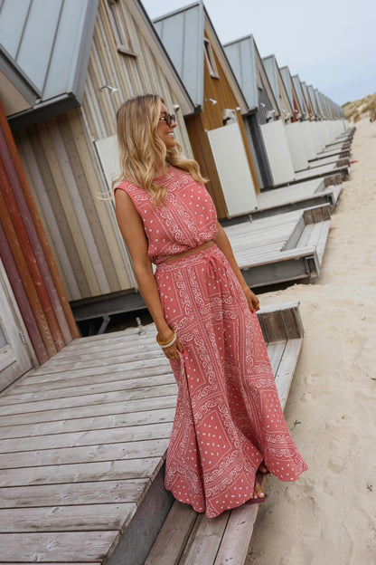Terracotta Patterned Cesar Skirt