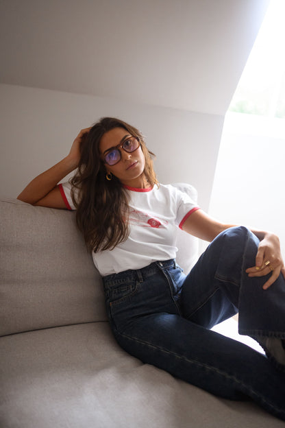 White and Red Cynthia T-Shirt