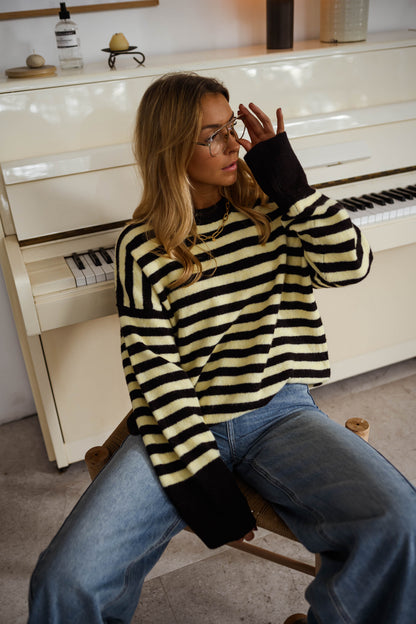 Yellow and Brown Emilie Sweater