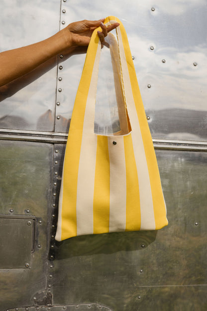 Yellow With Ecru Stripes Mael Bag