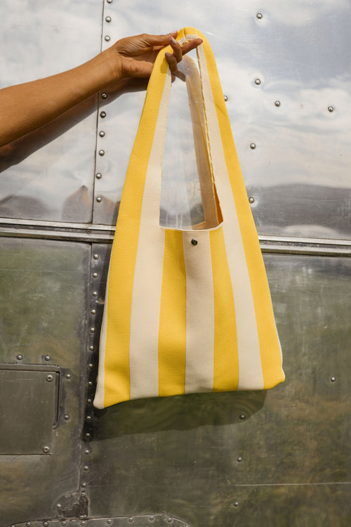 Yellow With Ecru Stripes Mael Bag