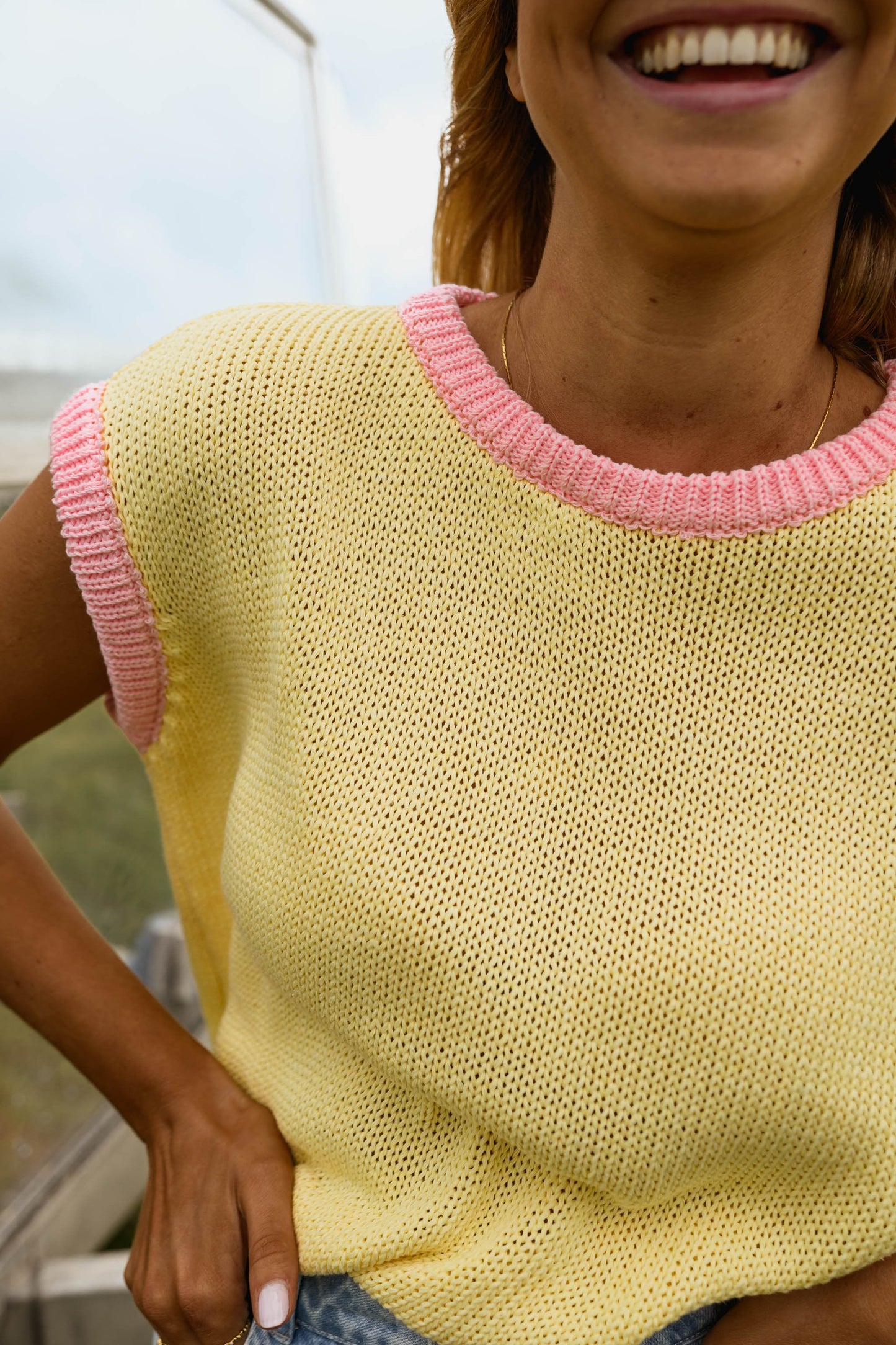 Yellow And Pink Kathia Sweater