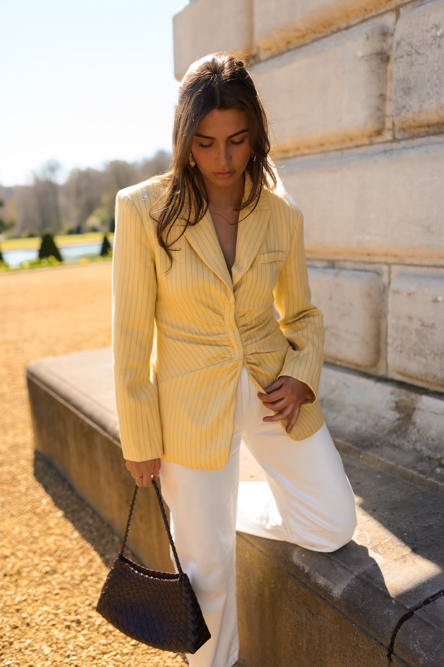 Yellow Striped Valentina Blazer