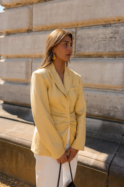 Yellow Striped Valentina Blazer