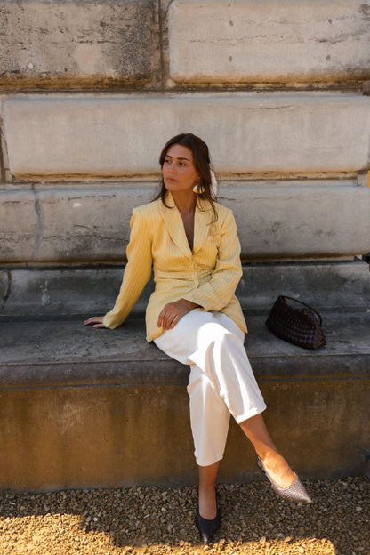 Yellow Striped Valentina Blazer