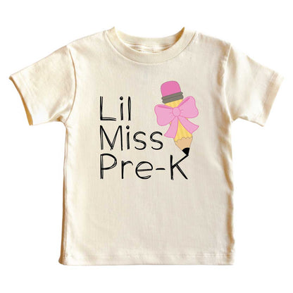 Lil Miss Pre-K Kids Graphic Tee | Natural